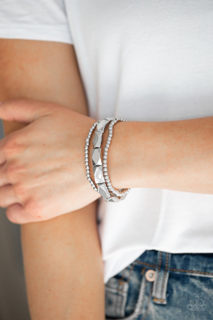 Metal Movement Silver Bracelet Paparazzi