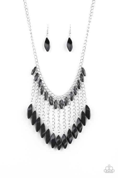 Venturous Vibes Black Necklace Paparazzi