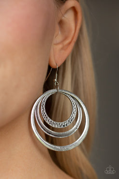 Tempting Texture Silver Earrings Paparazzi