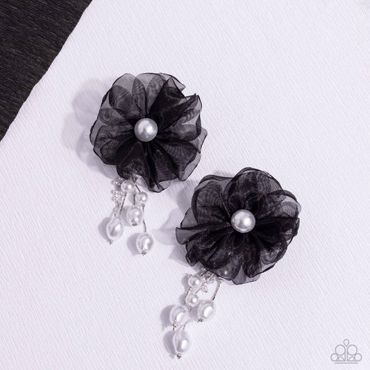 Dripping In Decadence Black Post Earrings Paparazzi