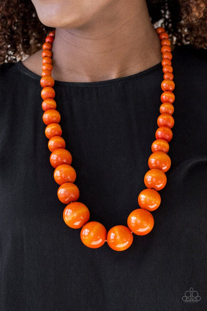 Effortlessly Everglades  Orange Necklace Paparazzi