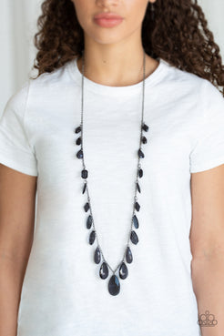 GLOW And Steady Wins The Race Black Necklace Paparazzi