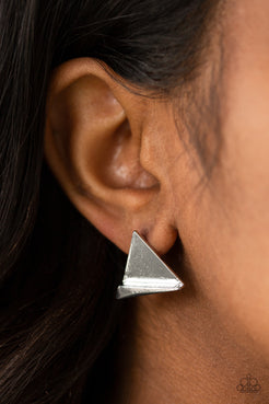 Die TRI-ing Silver Post Earrings Paparazzi