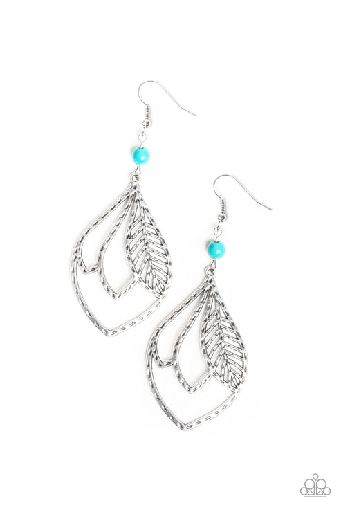 Absolutely Airborne Blue Earrings Paparazzi