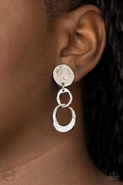 Reshaping Refinement White Clip-On Earrings Paparazzi