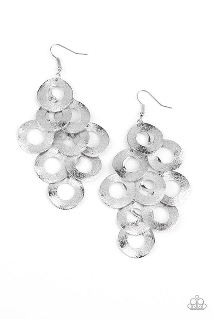 Scattered Shimmer Silver Earrings Paparazzi