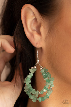 Canyon Rock Art Green Earrings Paparazzi