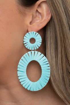 Foxy Flamenco Blue Post Earrings Paparazzi