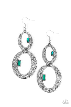 OVAL and OVAL Again Green Earrings Paparazzi