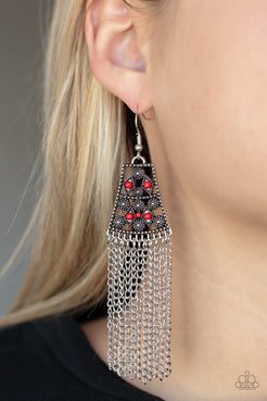 Cleopatra's Allure Red Earrings Paparazzi