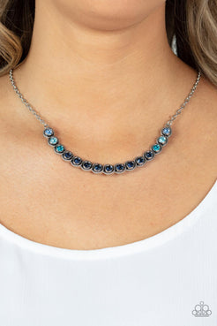 Throwing SHADES Blue Necklace Paparazzi