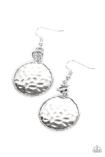 Prehistoric Perfection Silver Earrings Paparazzi