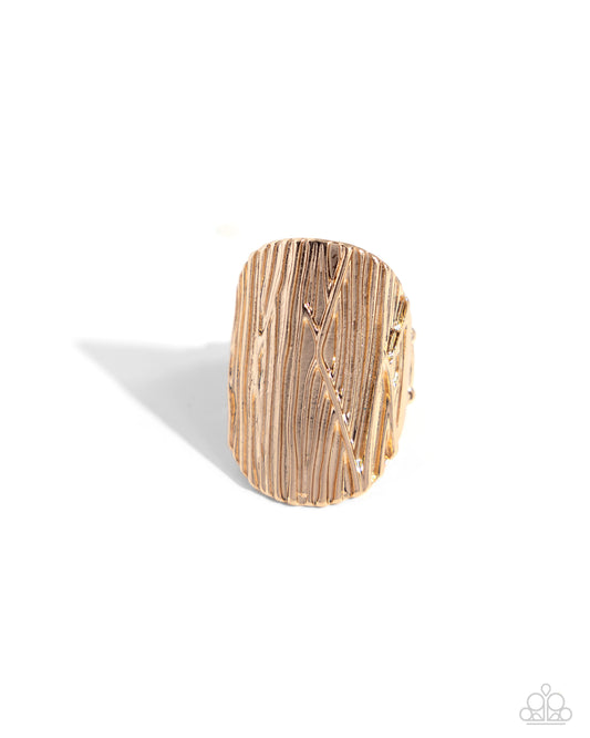 Thrilling Timber Gold Ring Paparazzi