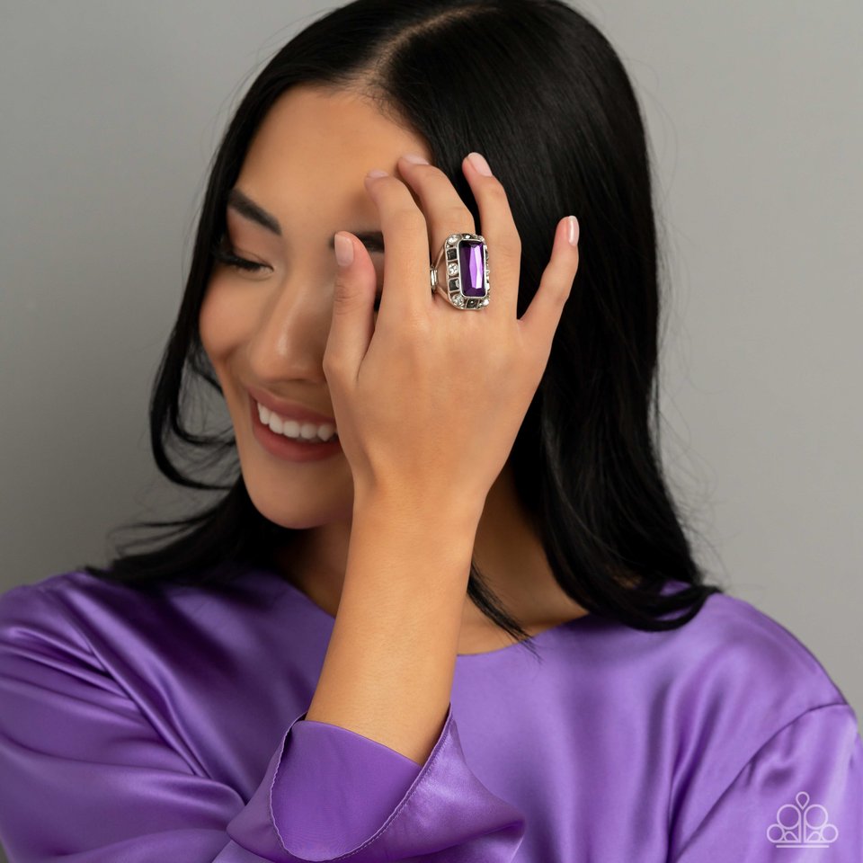 Radiant Rhinestones Purple Ring Paparazzi