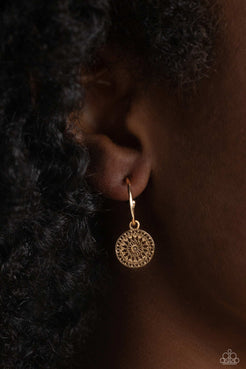 Mandala Maiden Gold Earrings Paparazzi