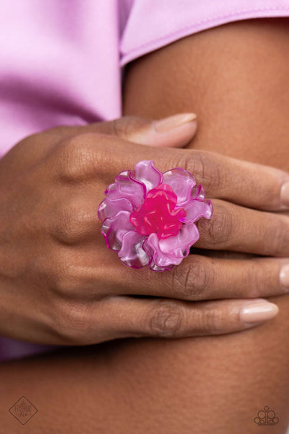 Lush Lotus Pink Ring Paparazzi
