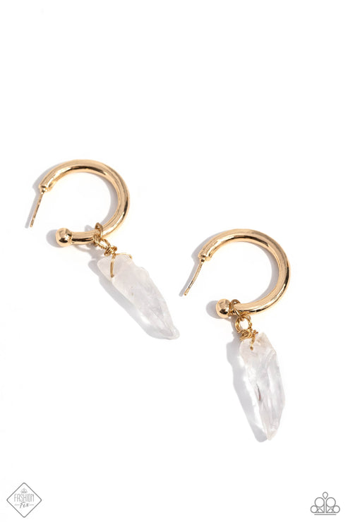 Excavated Elegance Gold Earrings Paparazzi