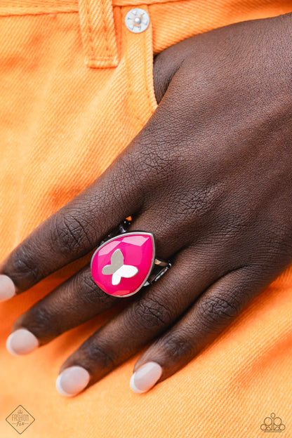 In Plain BRIGHT Pink Ring Paparazzi