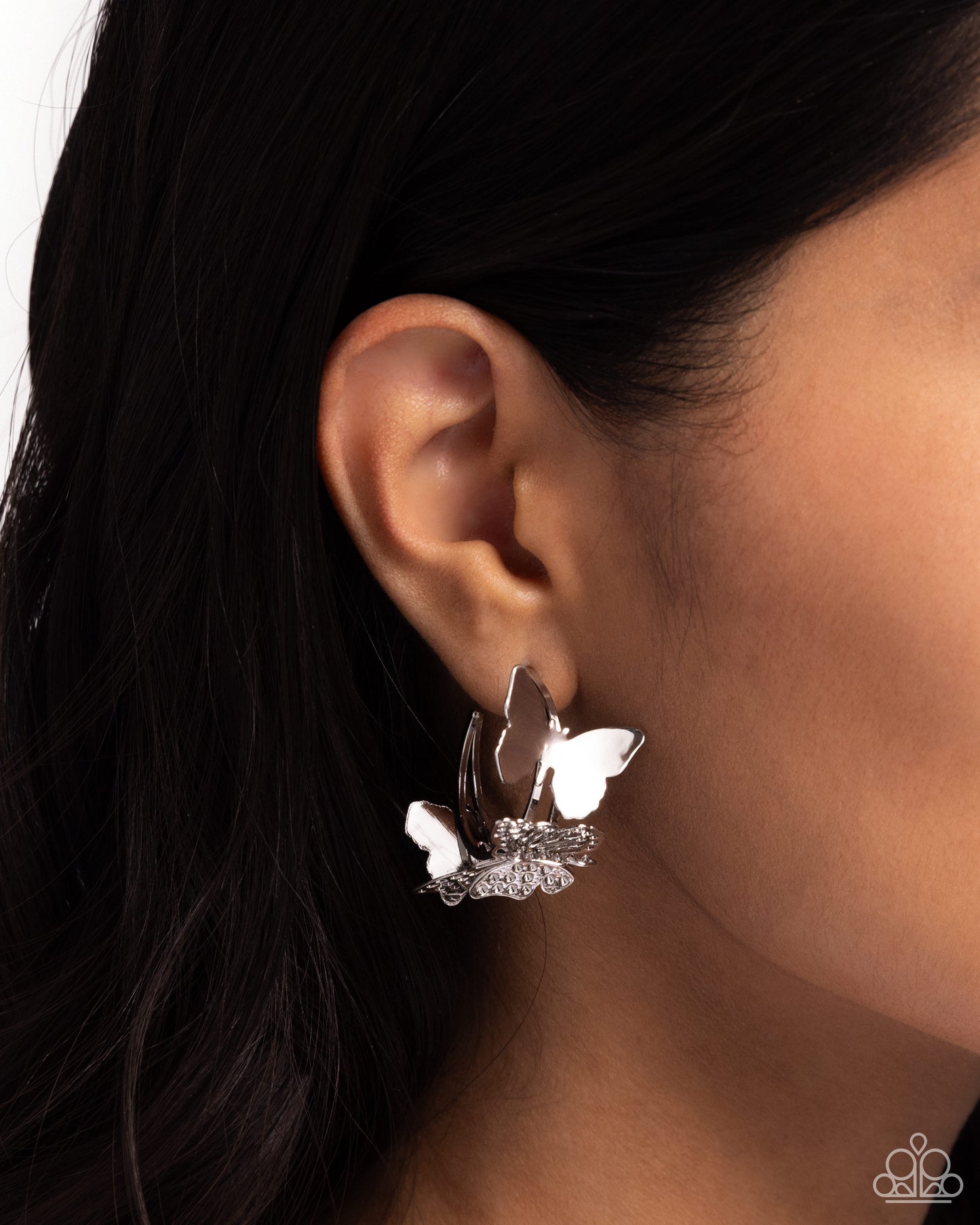 No WINGS Attached Silver Hoop Earrings Paparazzi
