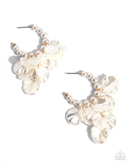 Frilly Feature Gold Earrings Paparazzi