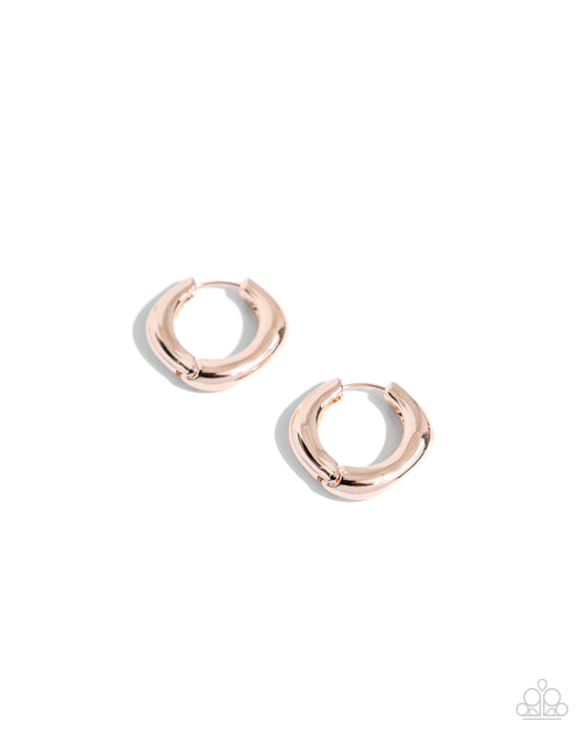 Monochromatic Makeover Rose Gold Hoop Earrings Paparazzi