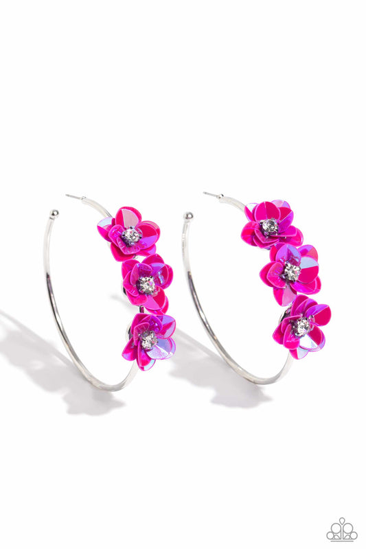 Ethereal Embellishment Pink Hoop Earrings Paparazzi
