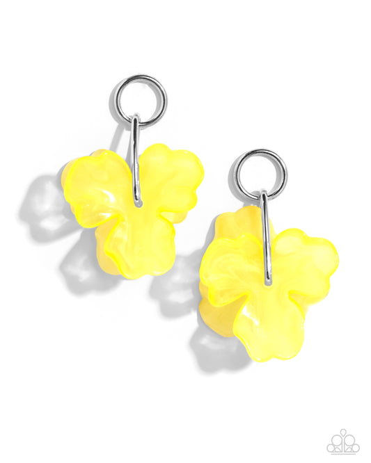 Glassy Garden Yellow Earrings Paparazzi