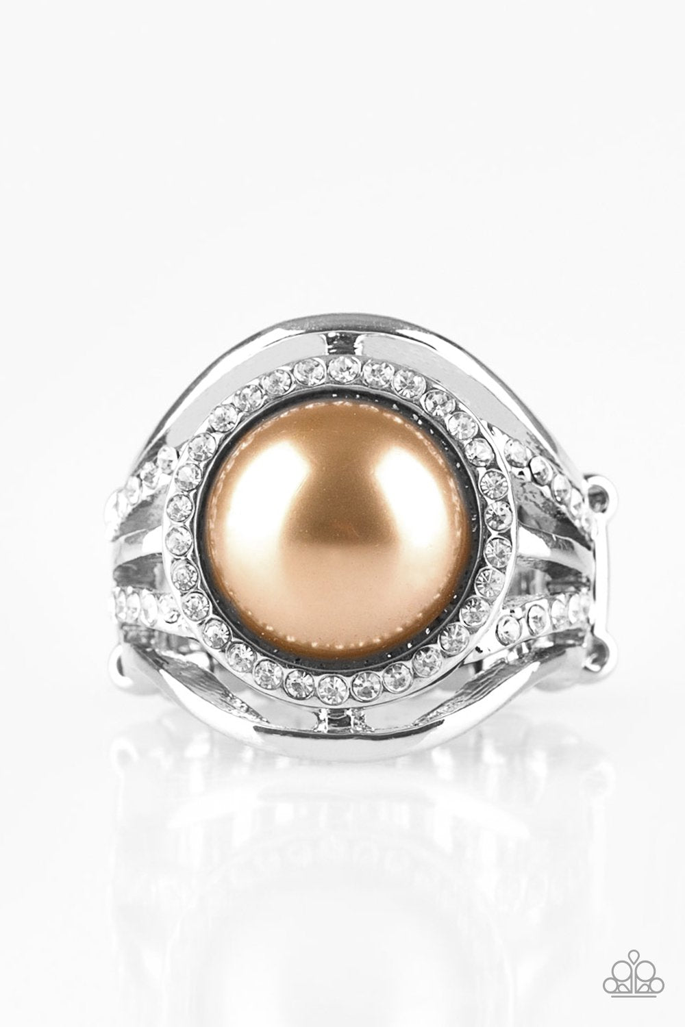Pampered In Pearls Brown Ring Paparazzi
