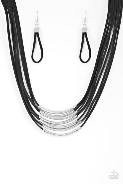 Walk The Walkabout Black Silver Necklace Paparazzi
