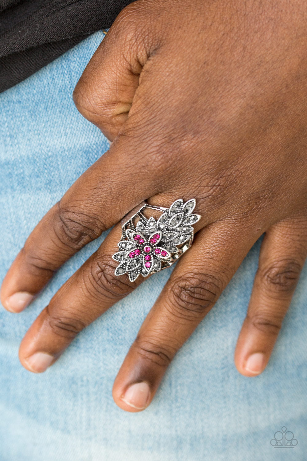 Formal Floral Pink Ring Paparazzi