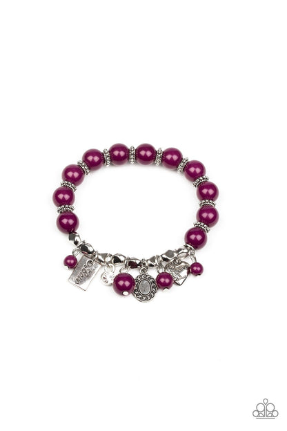One True Love Purple Charm Bracelet Paparazzi