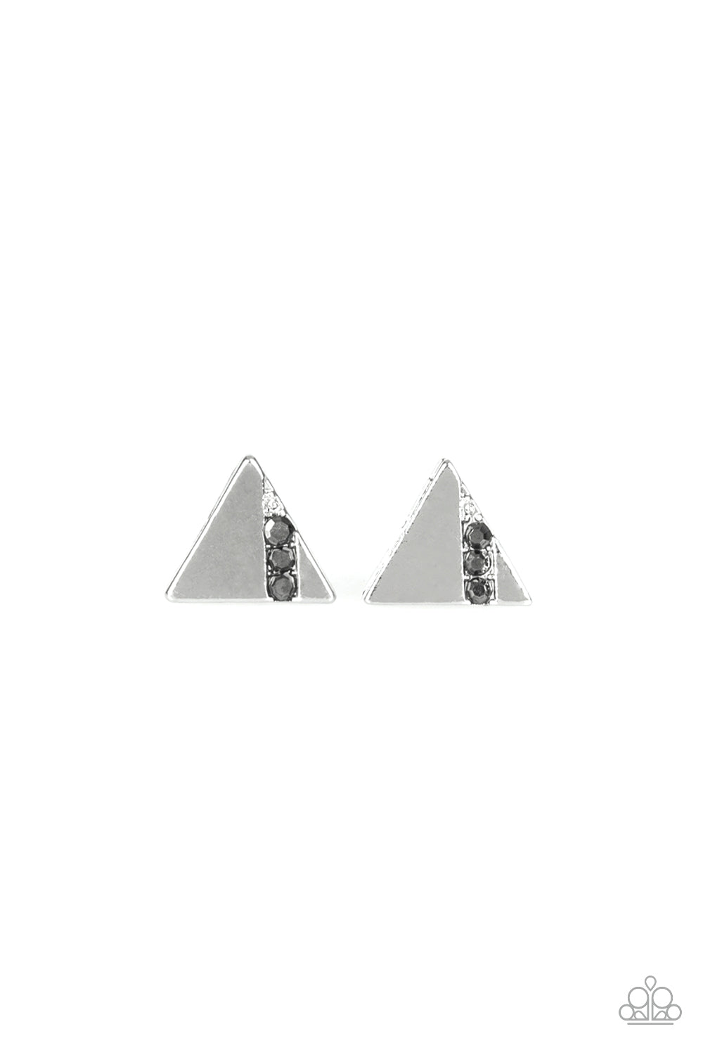 Pyramid Paradise Silver Post Earrings Paparazzi