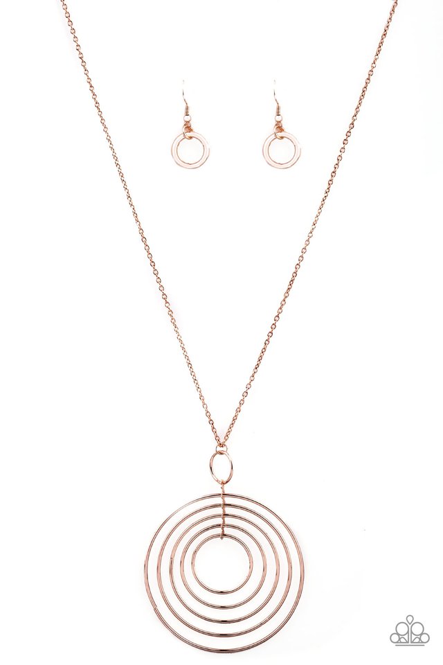 Running Circles In My Mind Rose Gold Necklace Paparazzi