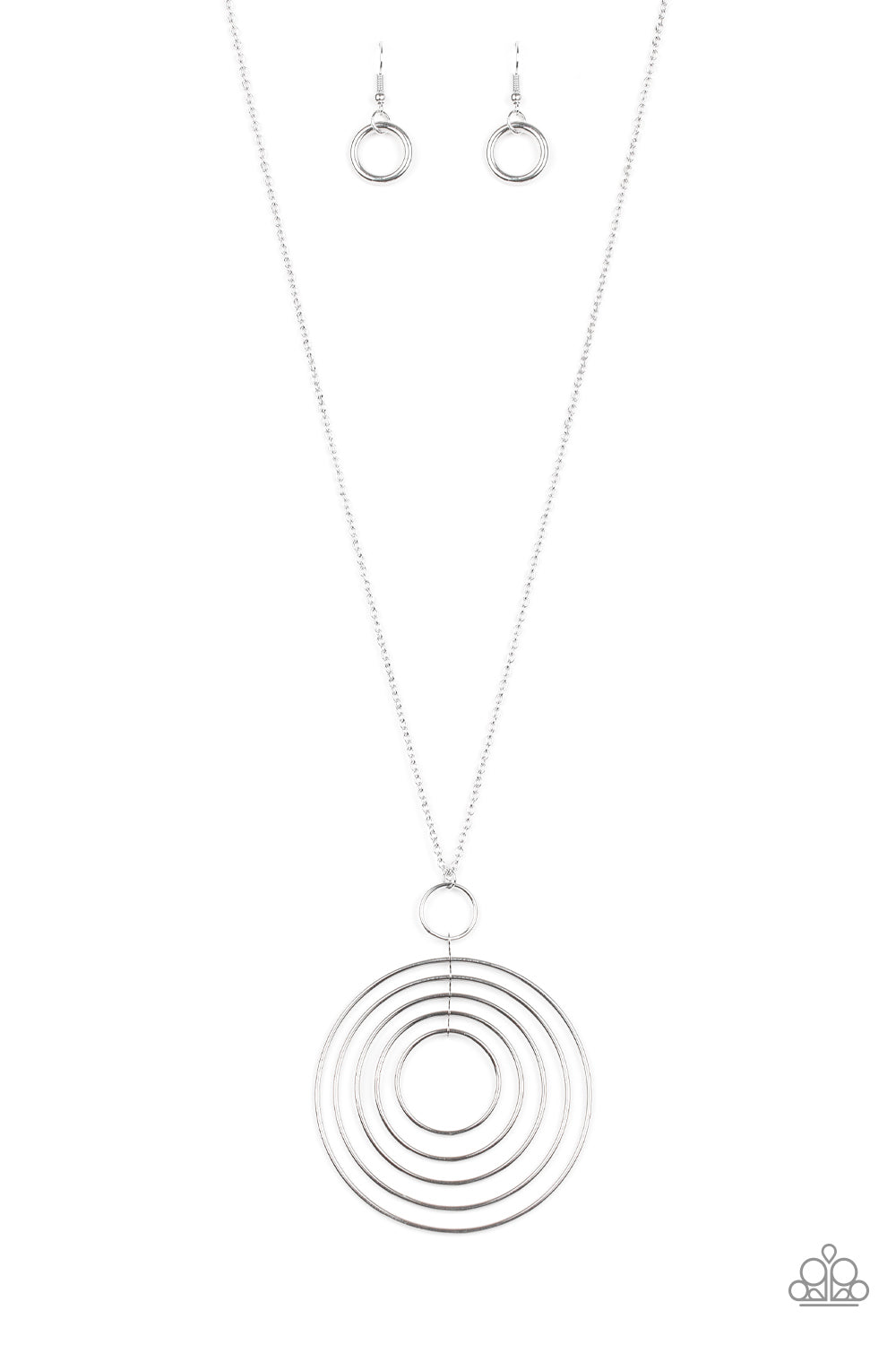 Running Circles In My Mind Silver Necklace Paparazzi