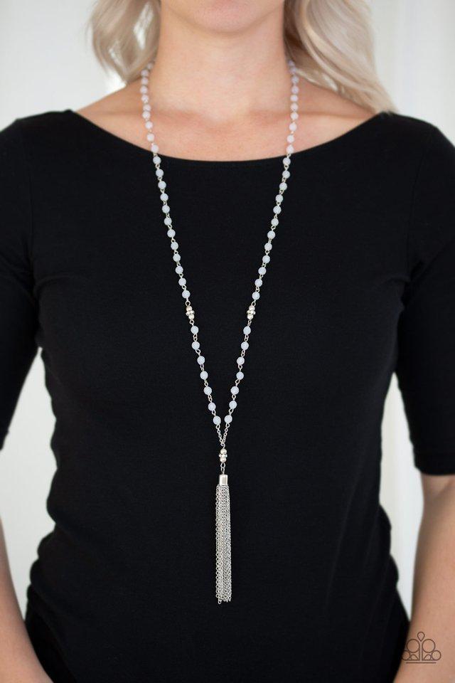 Paparazzi Tassel Takeover White Necklace - Daria's Blings N Things
