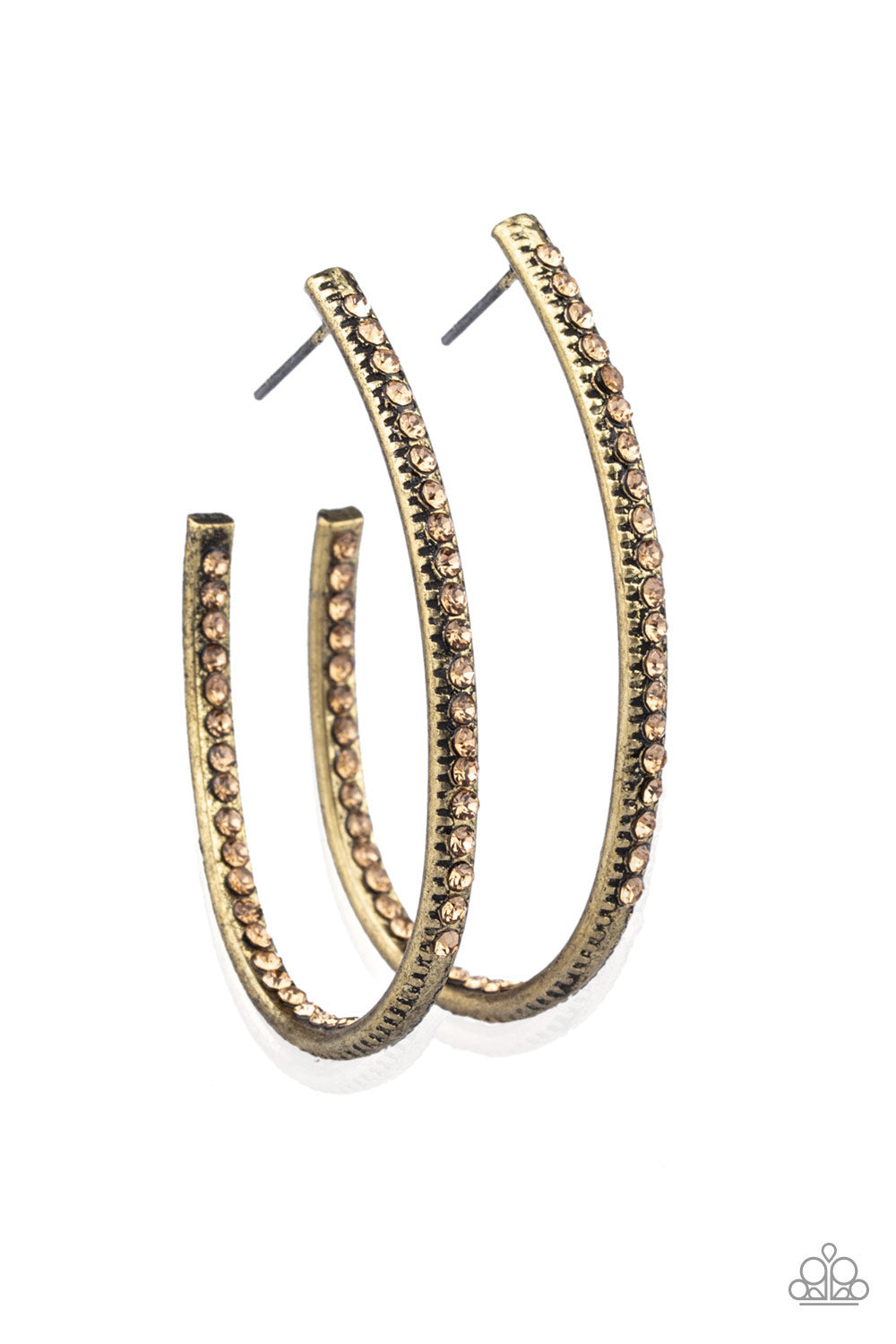 Globetrotting Glitter Brass Hoop Earrings - Daria's Blings N Things
