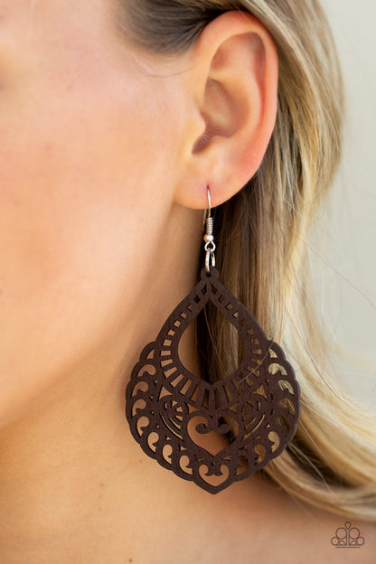 If You WOOD Be So Kind Brown Earrings Paparazzi