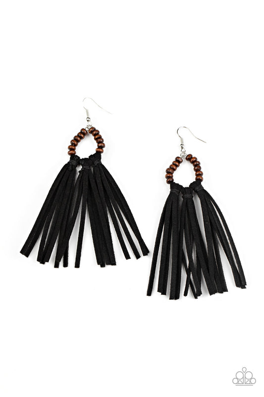 Easy To Per SUEDE Black Earrings - Daria's Blings N Things