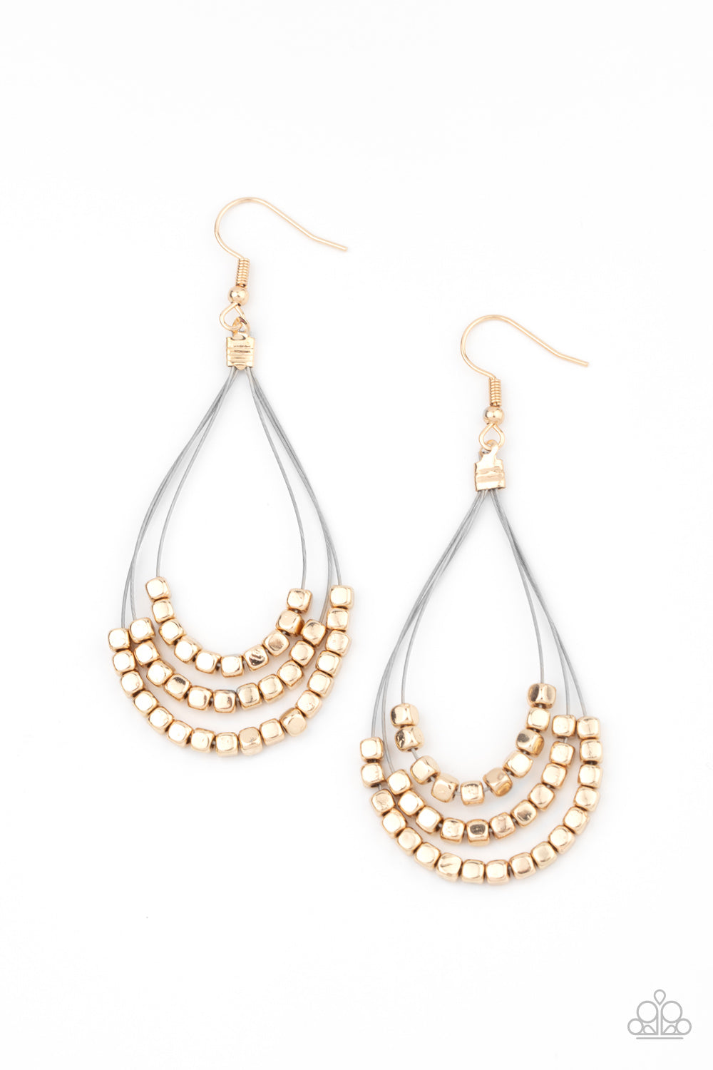 Off The Blocks Shimmer Gold Earrings - Daria's Blings N Things