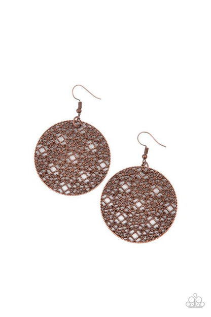 Metallic Mosaic Copper Earrings - Daria's Blings N Things