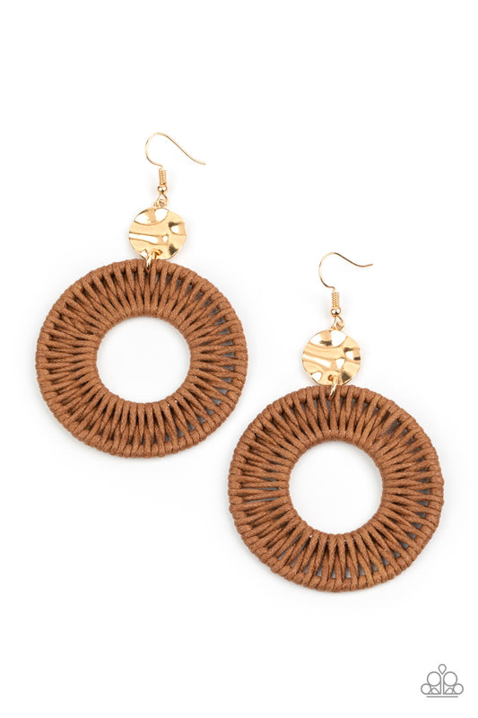 Total Basket Case Brown Earrings - Daria's Blings N Things