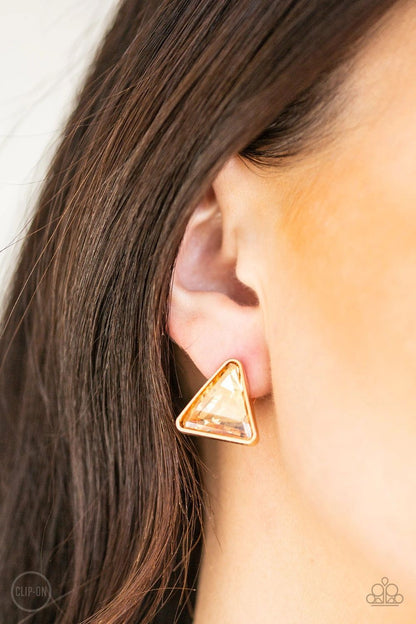 Timeless In Triangles Gold Clip Earrings - Daria's Blings N Things