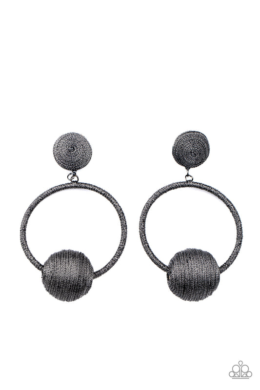 Social Sphere Black Earrings - Daria's Blings N Things