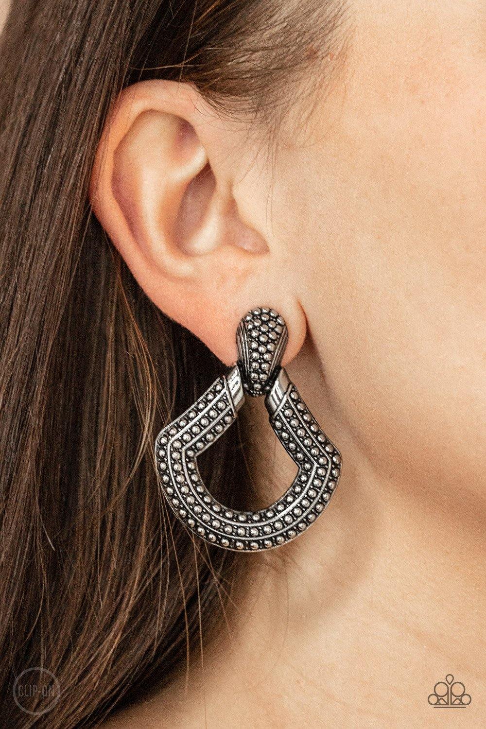 Better Buckle Up Silver
Clip Earrings - Daria's Blings N Things