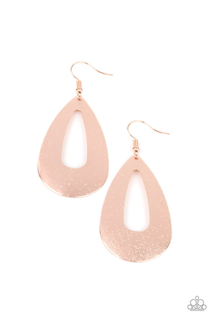 Hand It OVAL! Rose Gold Earrings Paparazzi