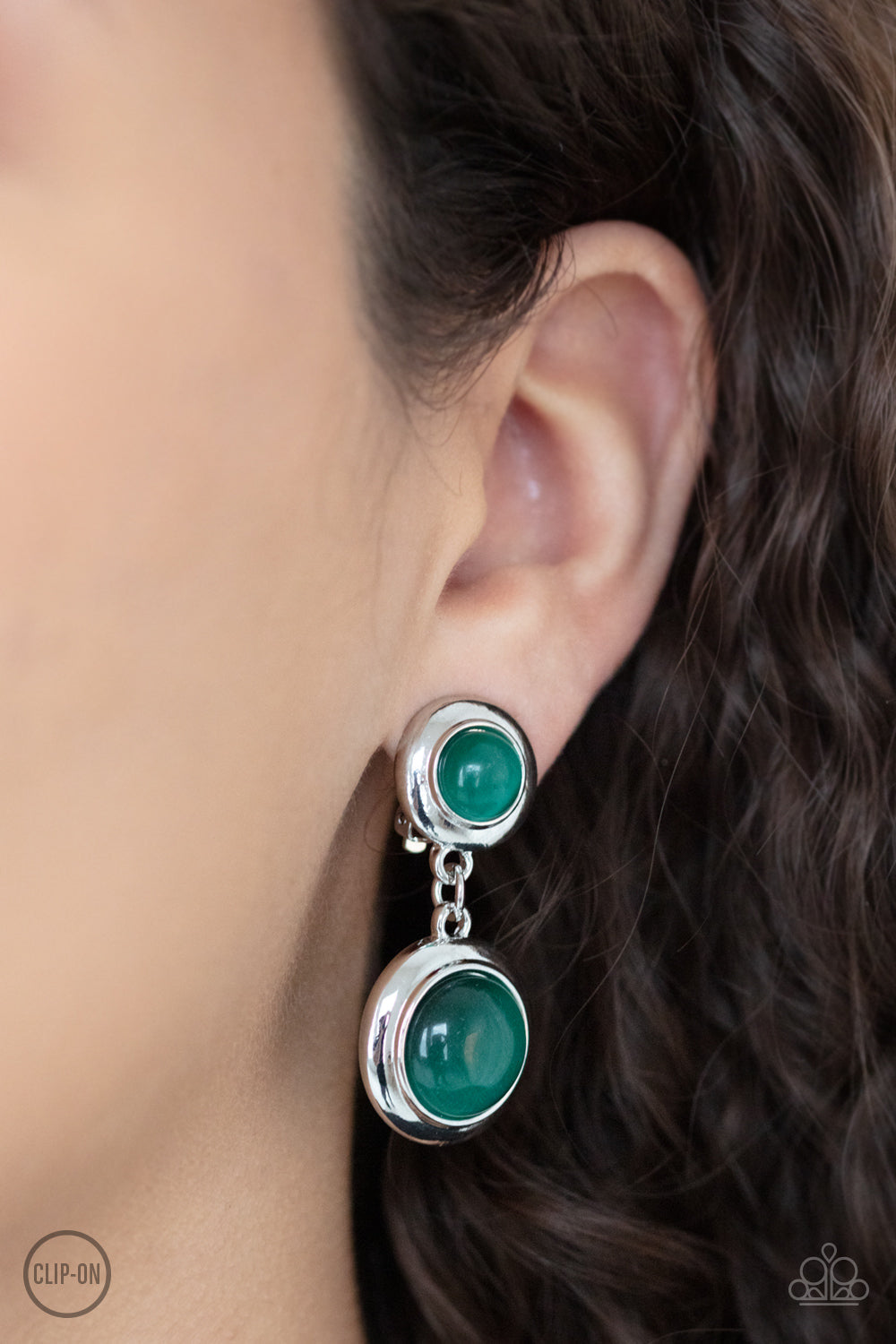 Subtle Smolder Green Clip Earrings Paparazzi