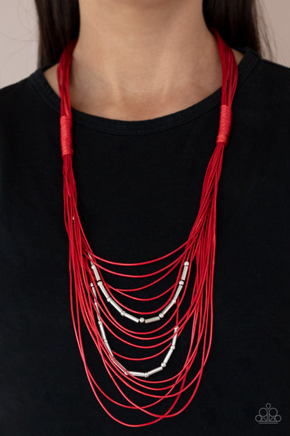Nice CORD-ination Red Necklace Paparazzi