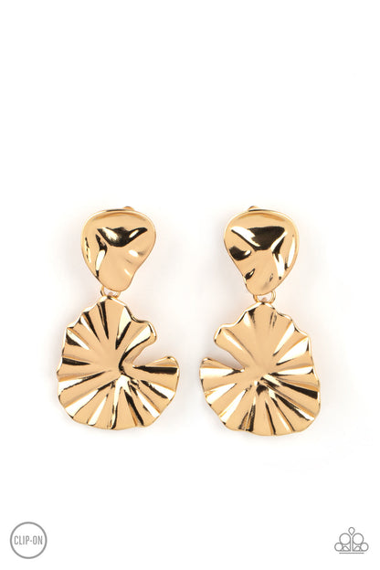 Empress Of The Amazon Gold Clip Earrings Paparazzi