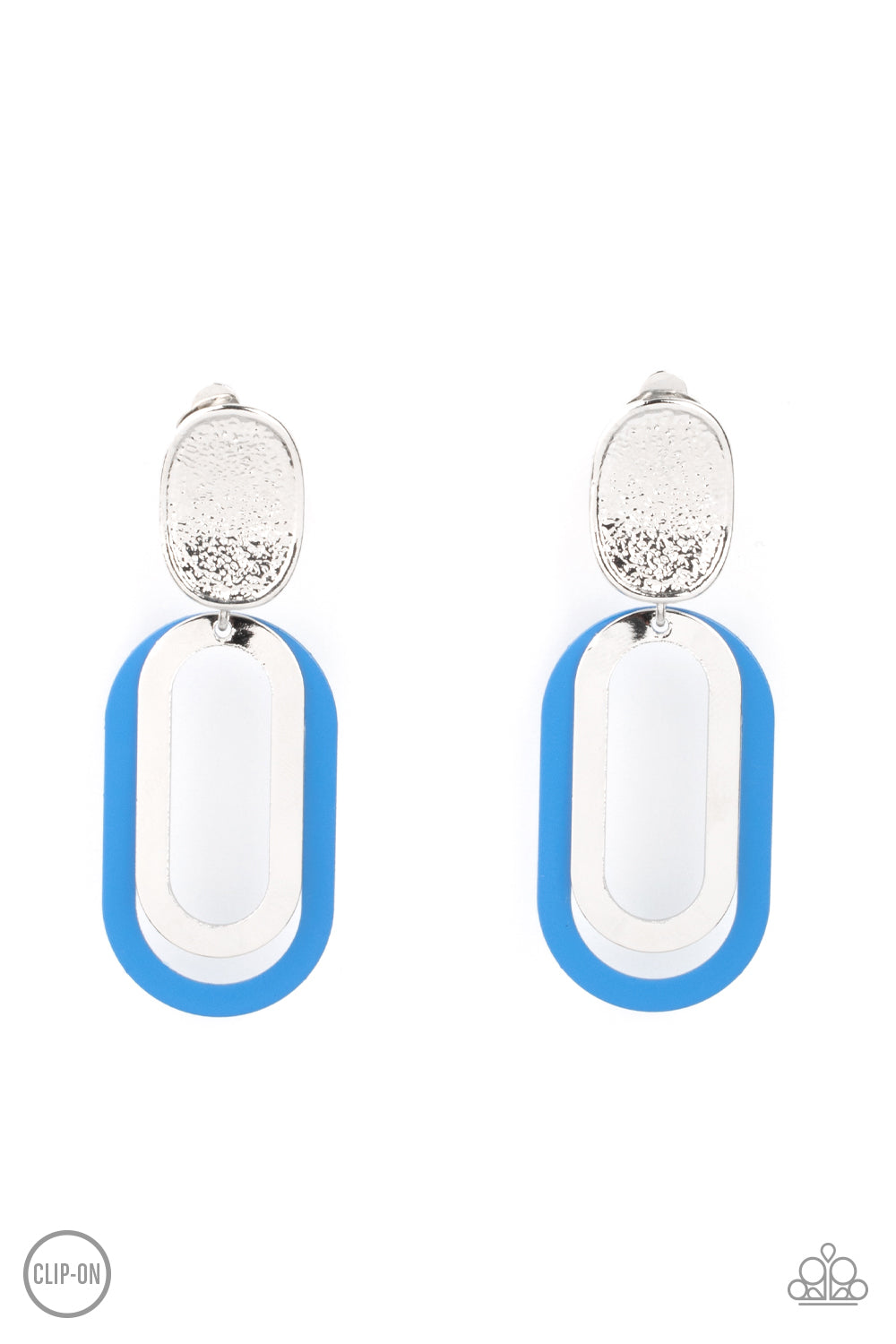 Melrose Mystery Blue Clip Earrings - Daria's Blings N Things