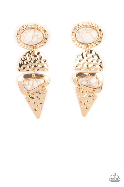 Earthy Extravagance Gold Earrings Paparazzi